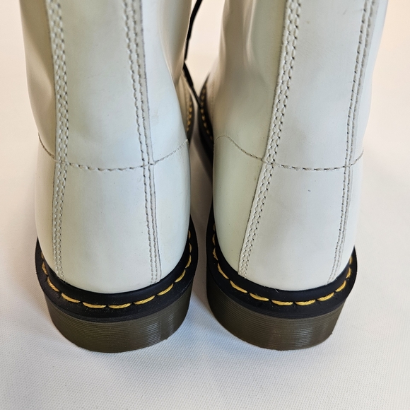 $170 Dr Martens 1460 Mens Size 13 Zavala Lace Up White Leather Combat Boots - Picture 8 of 11